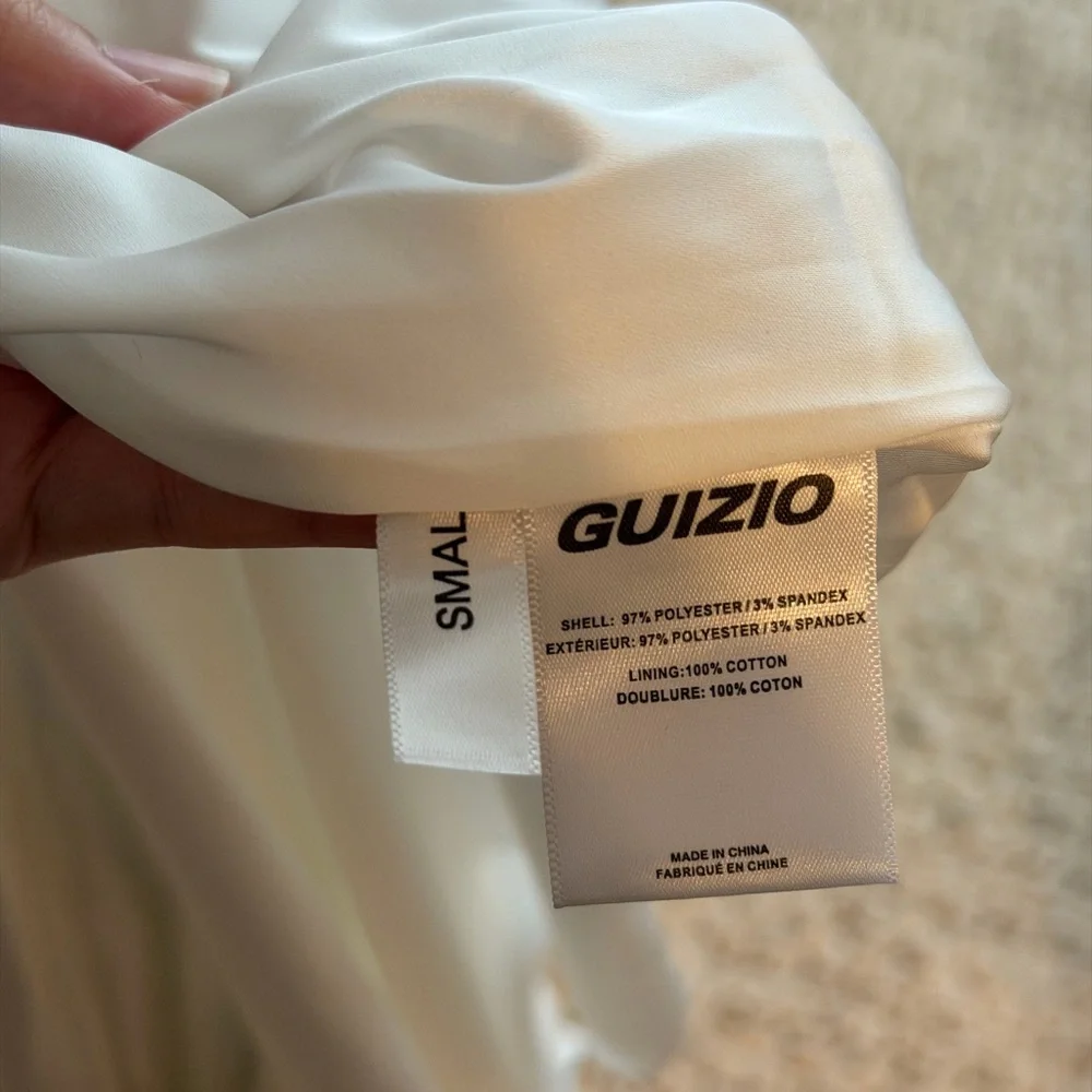 DANIELLE GUIZIO White Slit Satin Dress - Picture 6 of 9